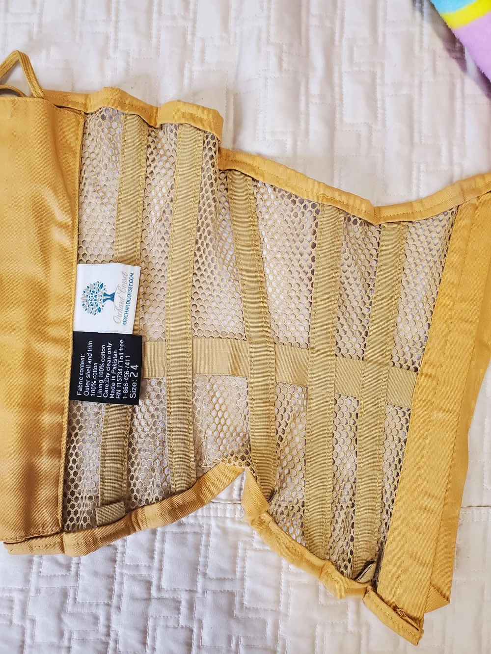 Orchard Corset Mesh Underbust Steel Bone Waist Trainer Corset Nude Size 24